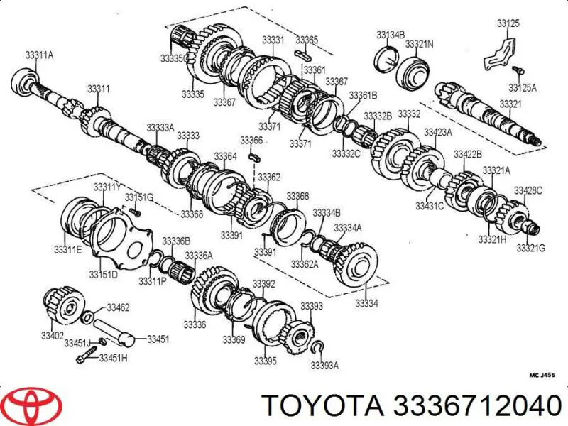 3336712040 Toyota anillo sincronizador