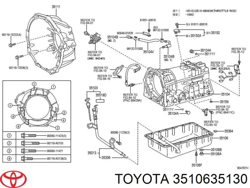 3510635130 Toyota cárter de aceite, caja automática