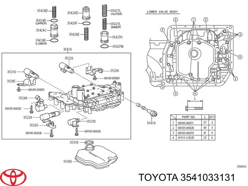  Bloque De La Valvula De Transmision Automatica para Toyota Solara V3