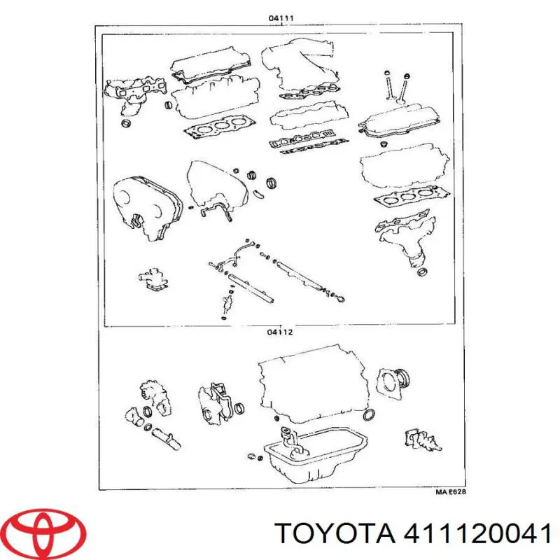 411120041 Toyota juego de juntas de motor, completo