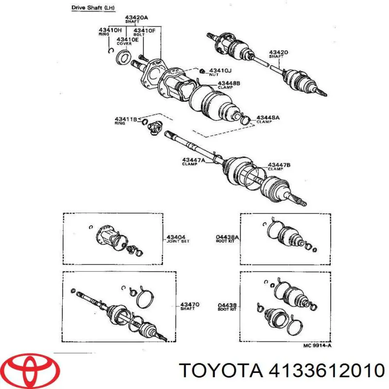  Anillo retén de semieje, eje delantero para Toyota Carina T19