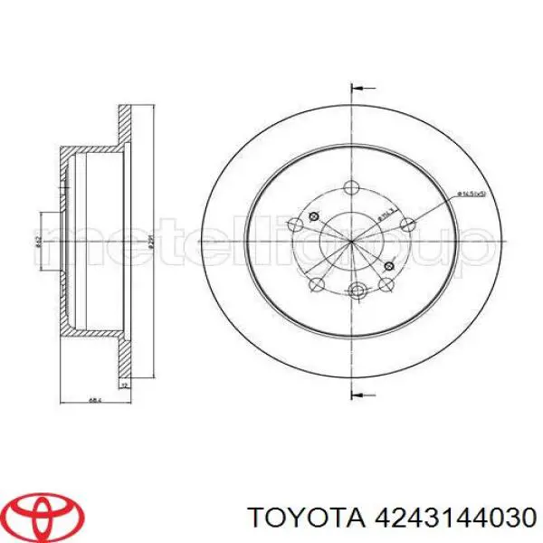 4243144030 Toyota disco de freno trasero