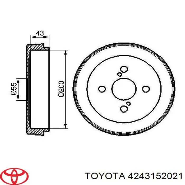 4243152021 Toyota freno de tambor trasero