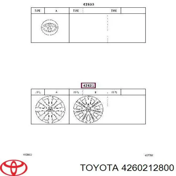 4260212800 Toyota tapacubo rueda