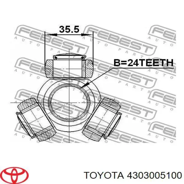 4303005100 Toyota junta homocinética interior delantera derecha