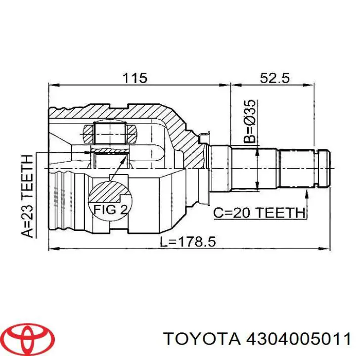 4304005011 Toyota junta homocinética interior delantera izquierda