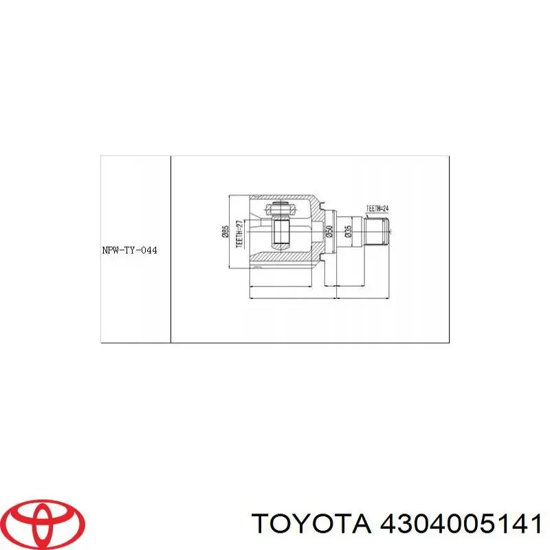  Junta homocinética interior delantera izquierda para Toyota Corolla E15