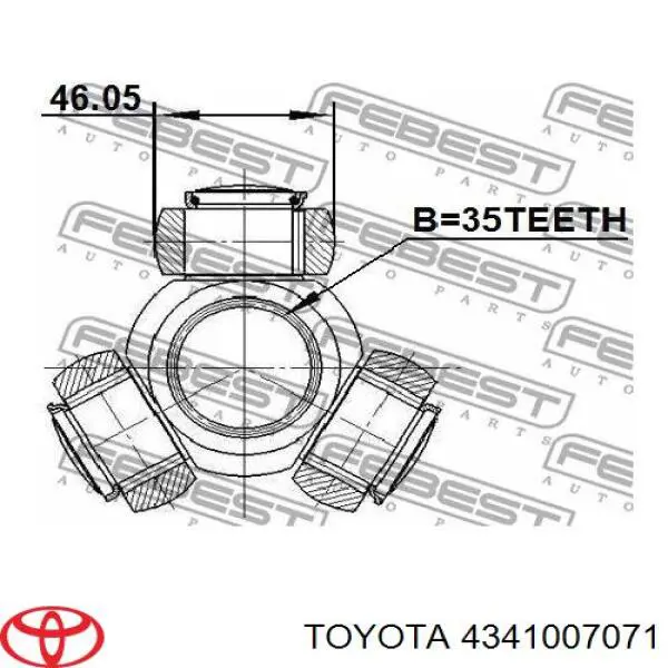 4341007071 Toyota árbol de transmisión delantero derecho