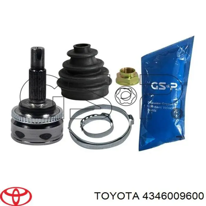 4346009600 Toyota árbol de transmisión delantero derecho