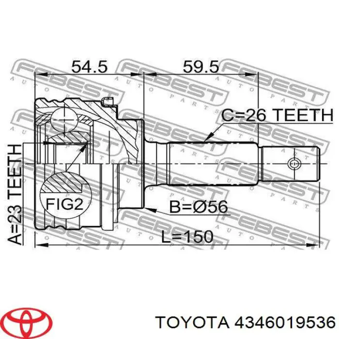 4346019536 Toyota 