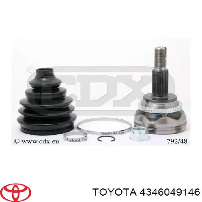 4346049146 Toyota árbol de transmisión delantero derecho