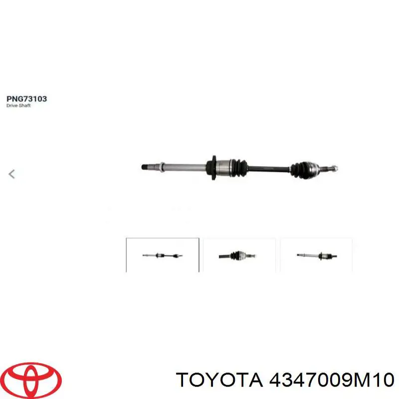 4347009M10 Toyota junta homocinética exterior delantera derecha