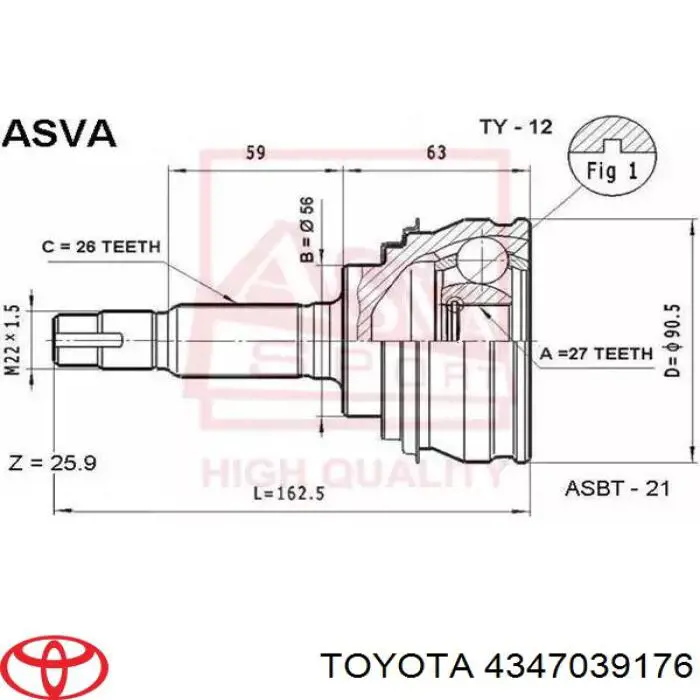 4347039176 Toyota árbol de transmisión trasero