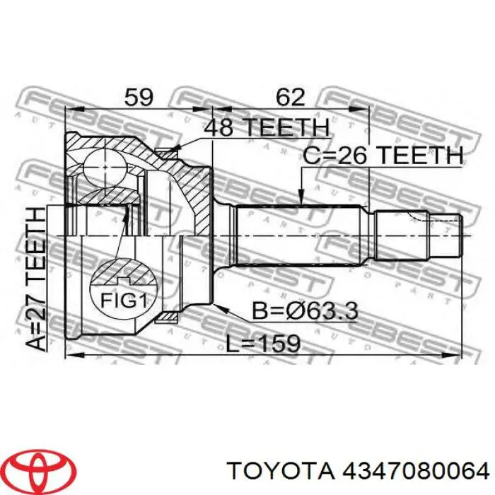 4347080064 Toyota 