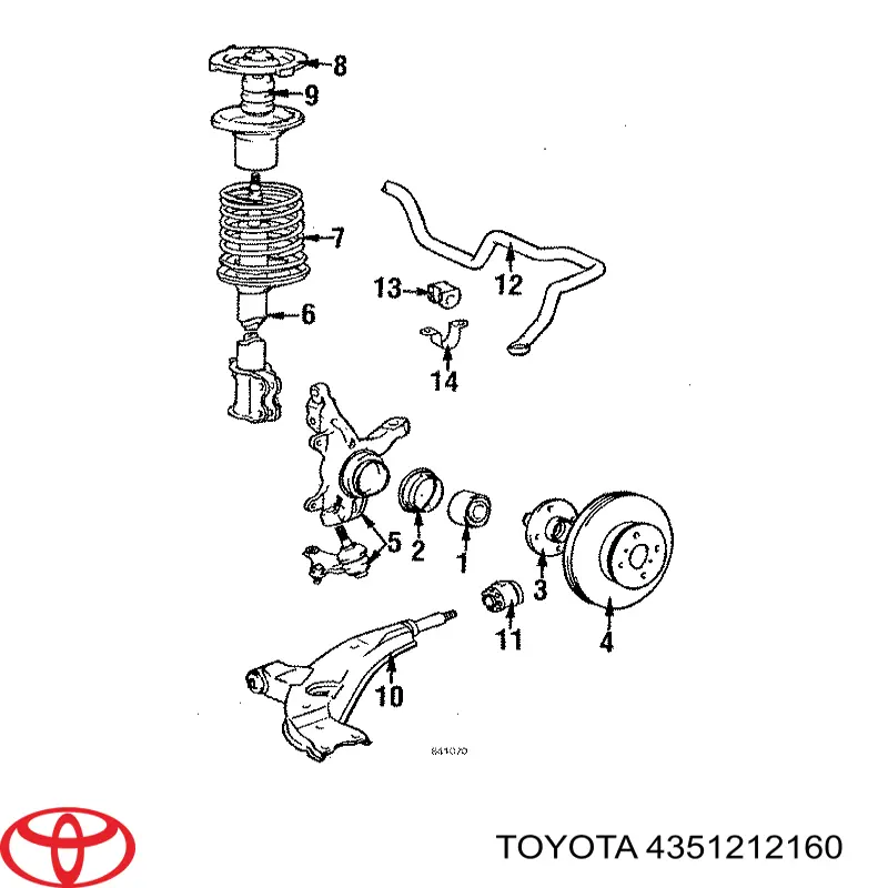 4351216160 Toyota freno de disco delantero