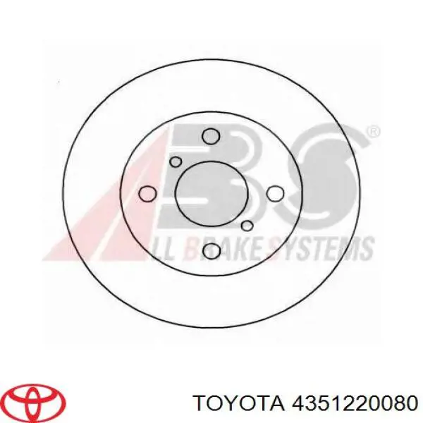 4351220080 Toyota freno de disco delantero