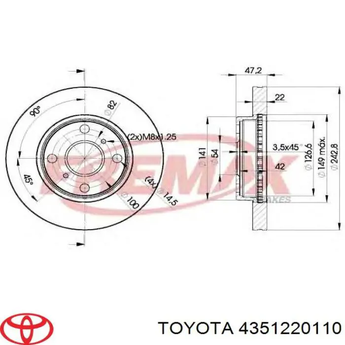 T330A46 NPS freno de disco delantero