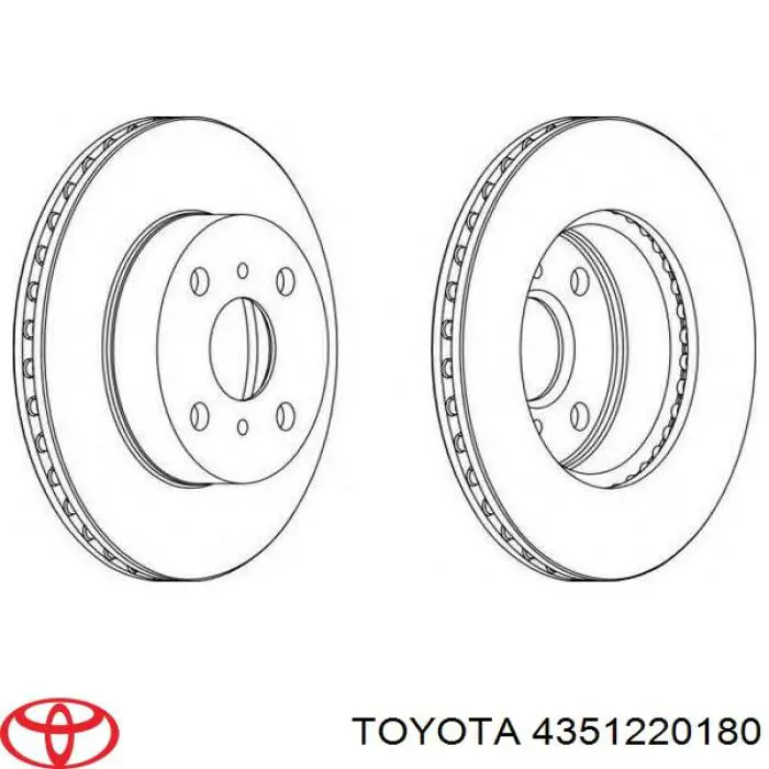 4351220180 Toyota freno de disco delantero