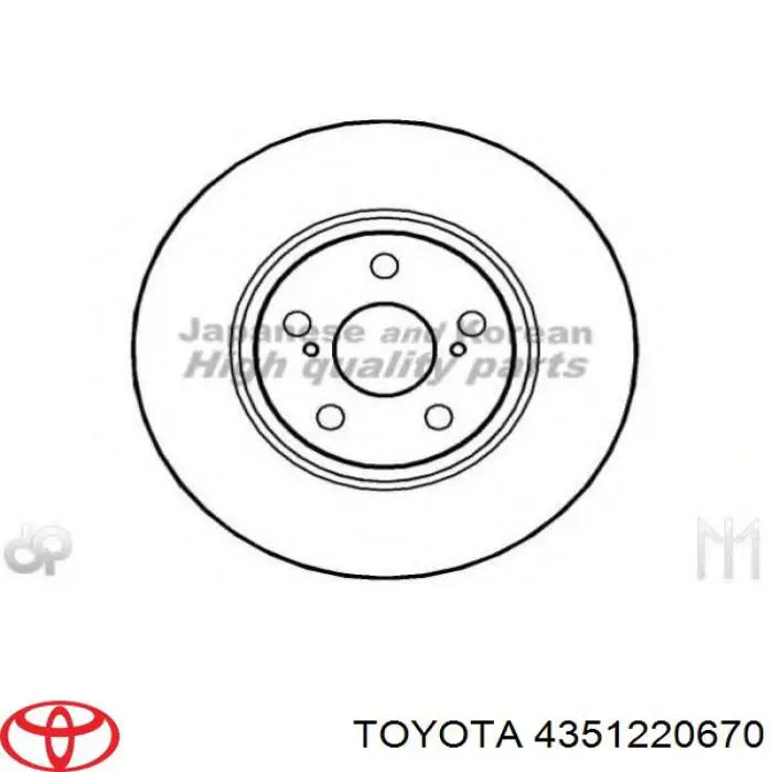 4351220670 Toyota freno de disco delantero