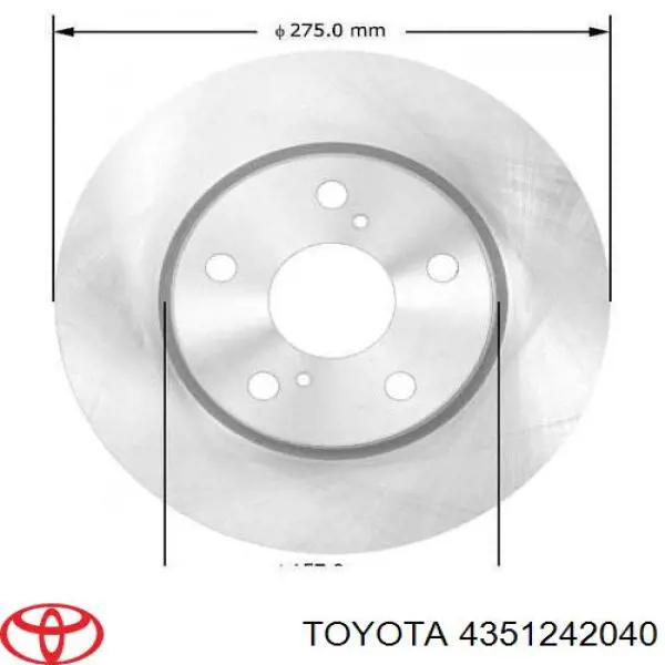 4351242040 Toyota freno de disco delantero