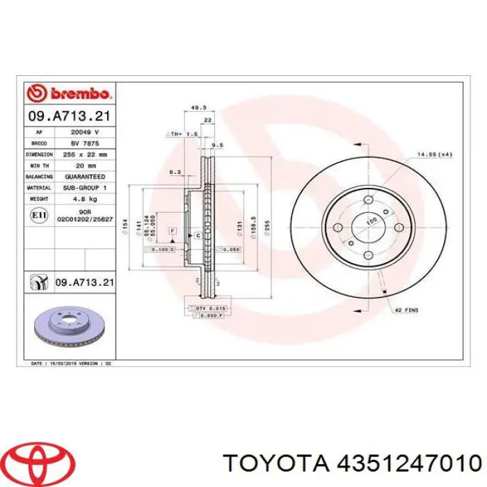 4351247010 Toyota 