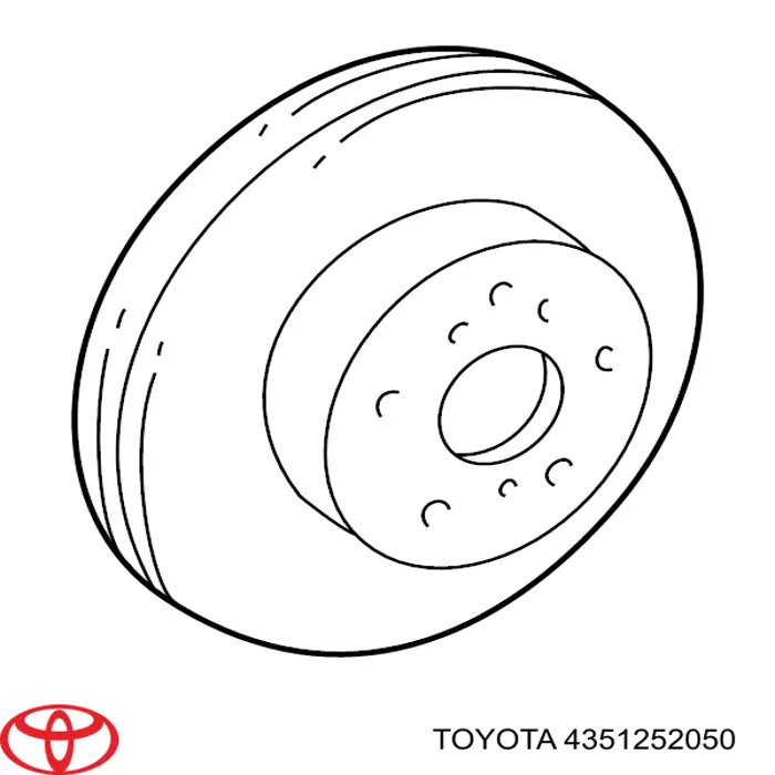 4351252050 Toyota freno de disco delantero