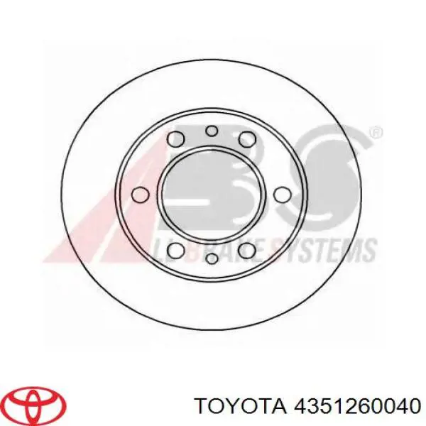 4351260040 Toyota freno de disco delantero