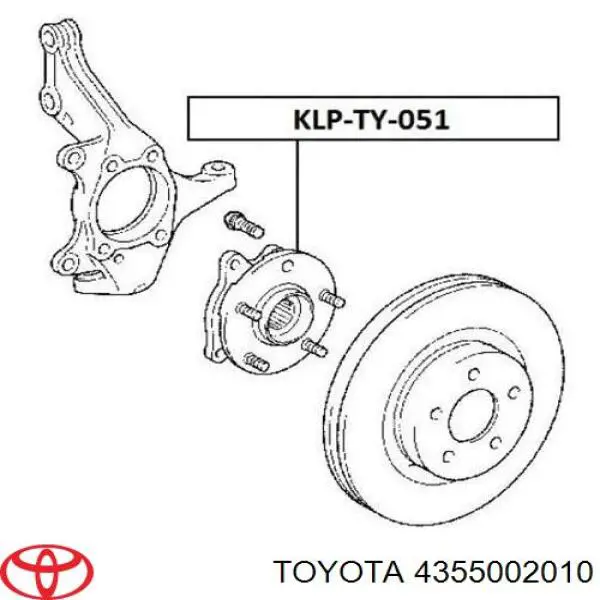 4355002010 Toyota cubo de rueda delantero