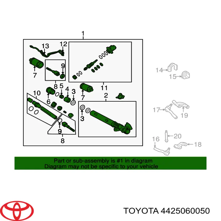 442506005084 Toyota cremallera de dirección