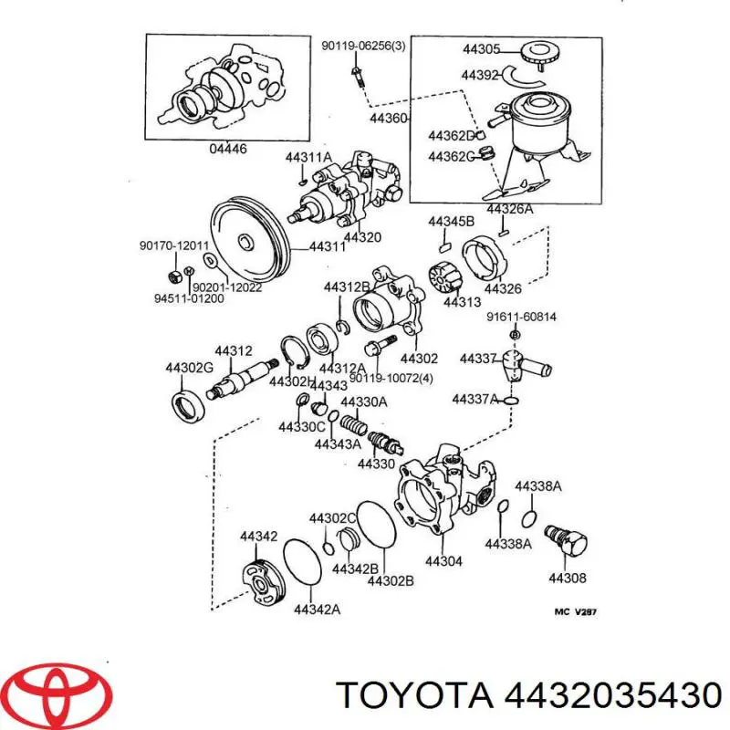  Bomba hidráulica de dirección para Toyota 4 Runner N130