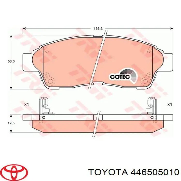 446505010 Toyota pastillas de freno delanteras