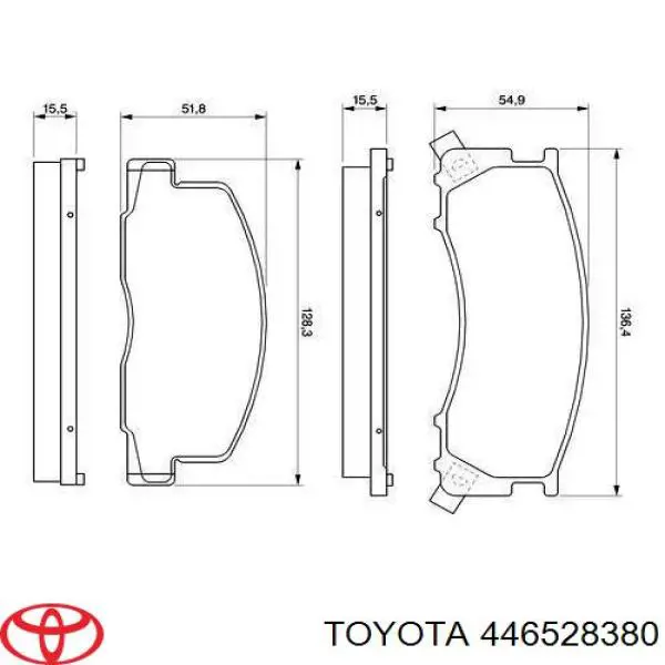 446528380 Toyota pastillas de freno delanteras