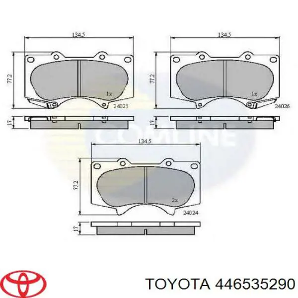 446535290 Toyota pastillas de freno delanteras