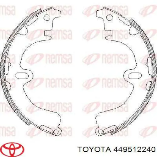 449512240 Toyota zapatas de frenos de tambor traseras