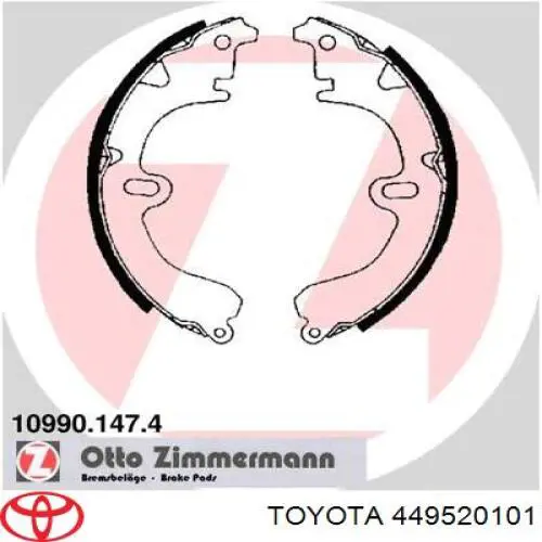 449520101 Toyota zapatas de frenos de tambor traseras