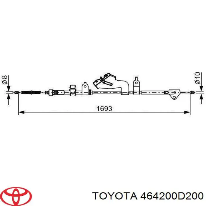  Cable de freno de mano trasero derecho para Toyota Yaris P13