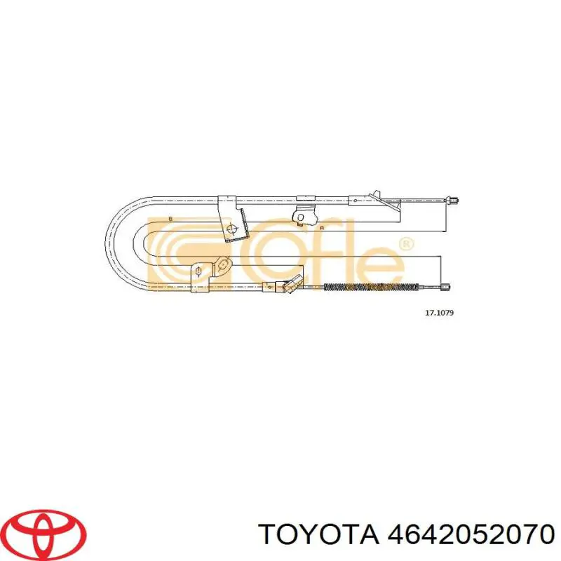 4642052070 Toyota cable de freno de mano trasero derecho