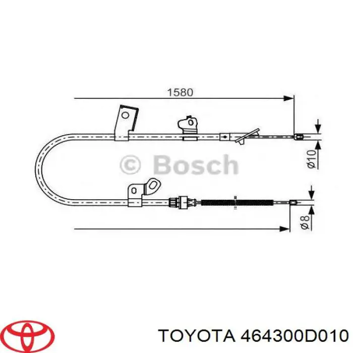 GCH500 TRW cable de freno de mano trasero izquierdo