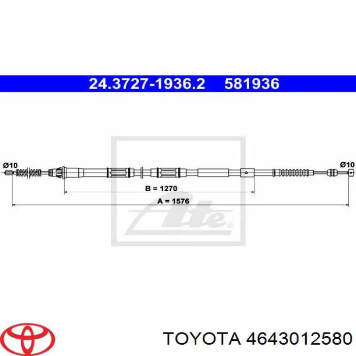  Cable de freno de mano trasero izquierdo para Toyota Corolla E15