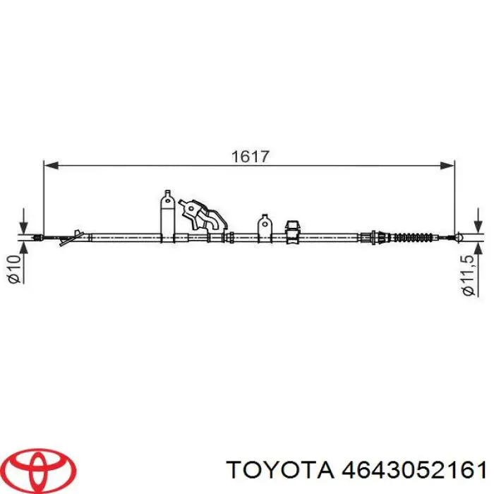 1987482441 Bosch cable de freno de mano trasero izquierdo