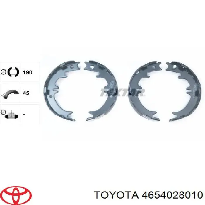 4654028010 Toyota juego de zapatas de frenos, freno de estacionamiento