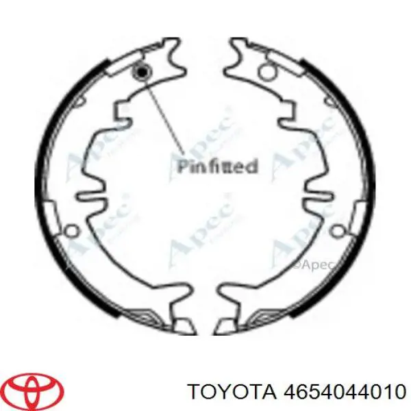 4654044010 Toyota juego de zapatas de frenos, freno de estacionamiento