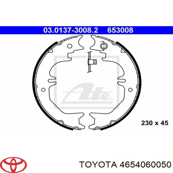 4654060050 Toyota juego de zapatas de frenos, freno de estacionamiento