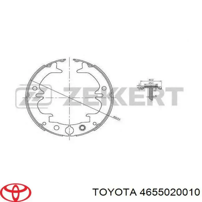 4655020010 Toyota juego de zapatas de frenos, freno de estacionamiento