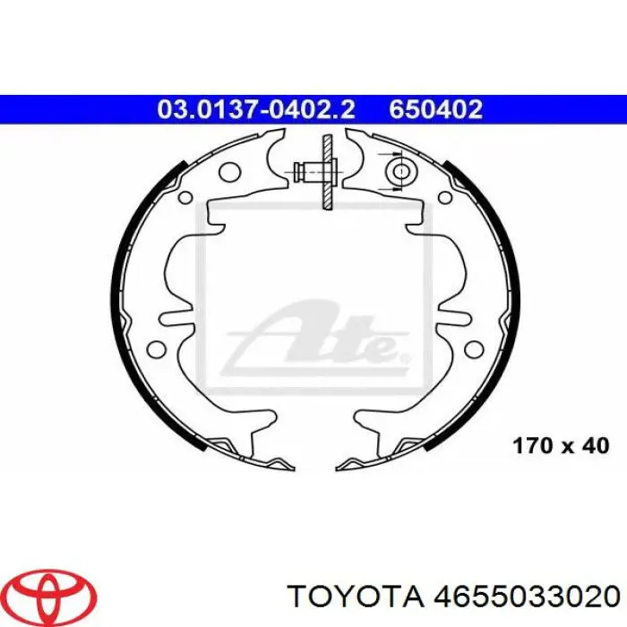 4655033020 Toyota juego de zapatas de frenos, freno de estacionamiento