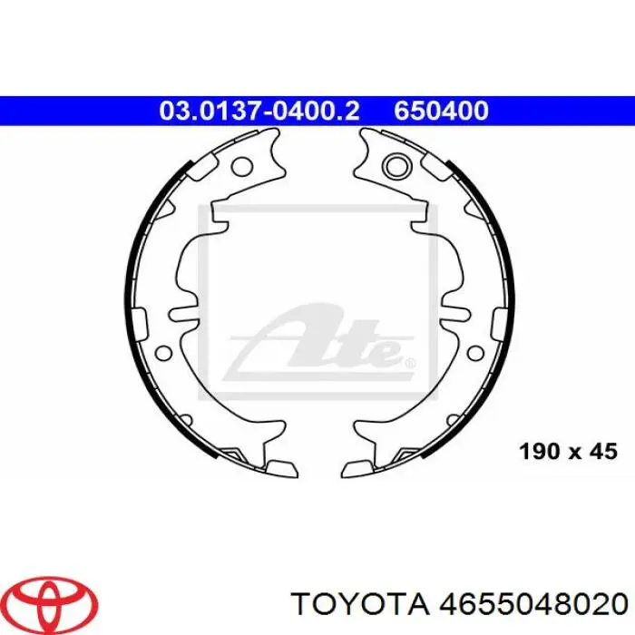 4655048020 Toyota juego de zapatas de frenos, freno de estacionamiento