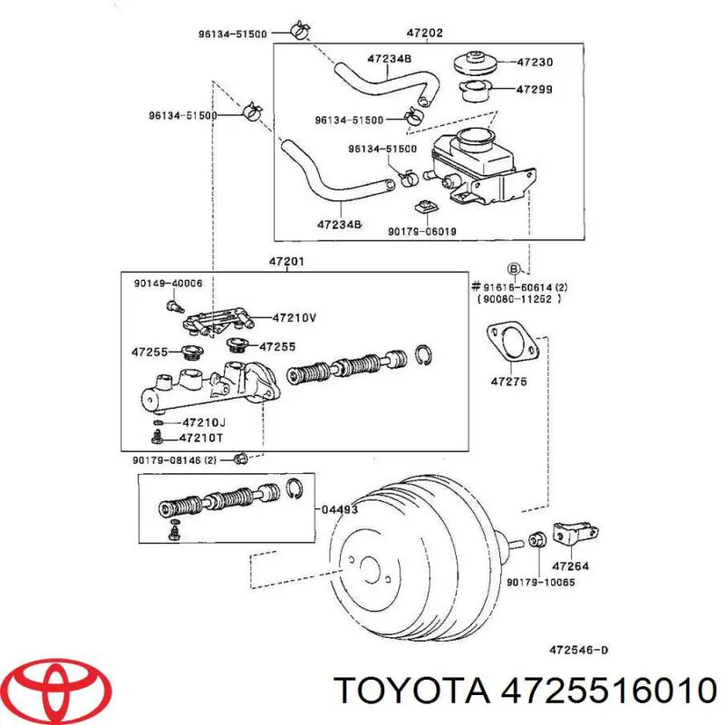  Sellado de un depósito del cilindro de freno principal para Lexus SC Z30, Z31