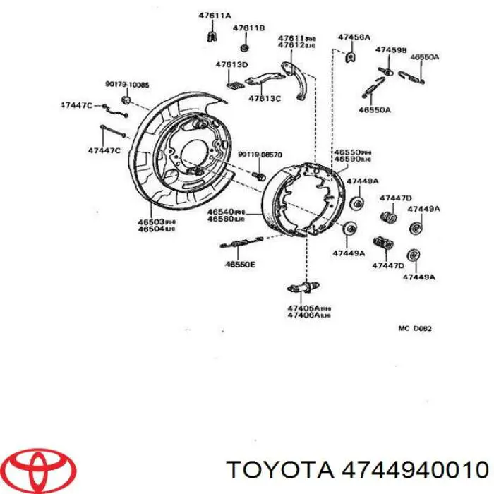  Kit reparación, palanca freno detención (pinza freno) para Lexus IS 