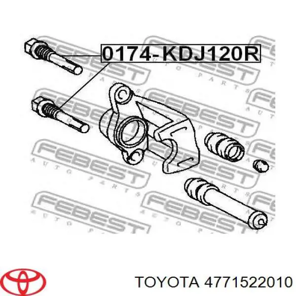 4771522010 Toyota pasador guía, pinza del freno trasera