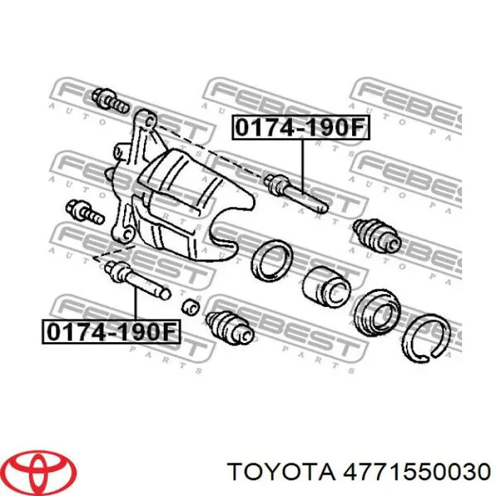  Pasador guía, pinza del freno delantera, superior para Toyota Camry V10